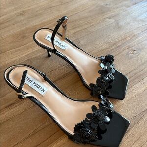 Steve Madden Black Floral Heels